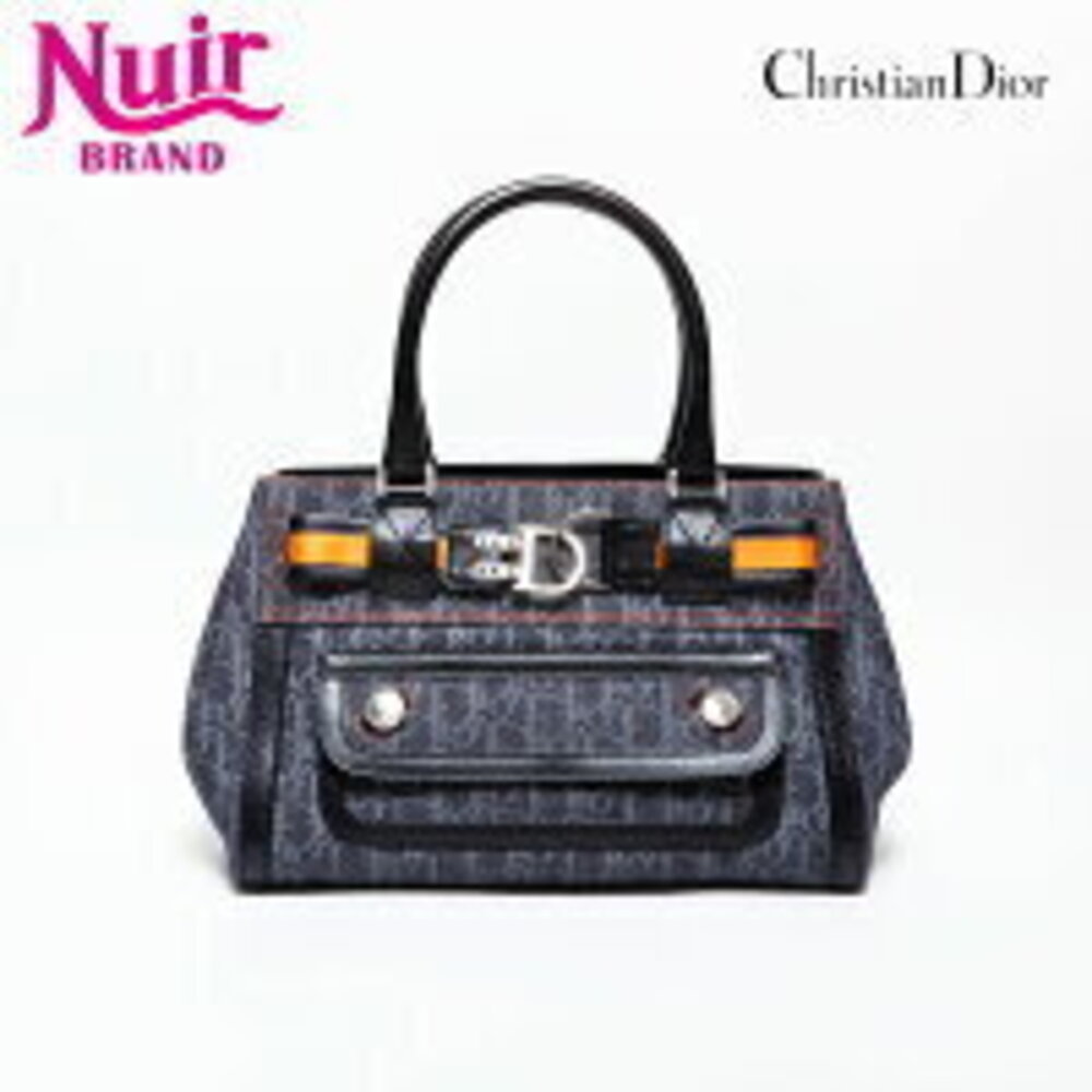 Christian Dior Denim Trotter Handbag Navy Blue